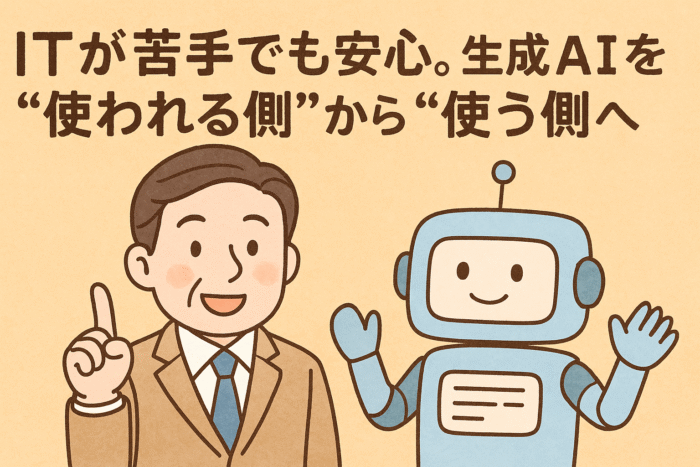ITが苦手でも安心。生成AIを“使われる側”から“使う側”へ