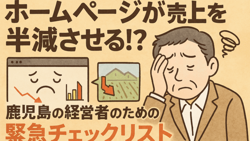 ホームページが売上を半減させる!?鹿児島の経営者のための緊急チェックリスト